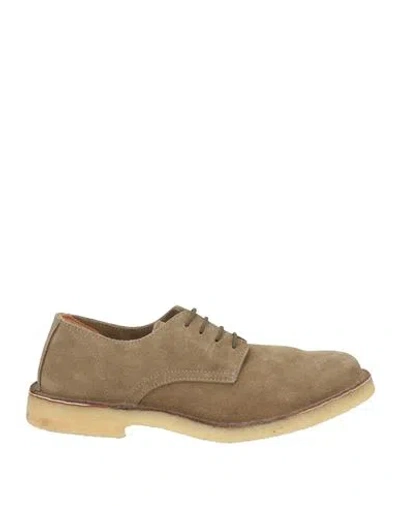 Astorflex Man Lace-up Shoes Military Green Size 8 Soft Leather