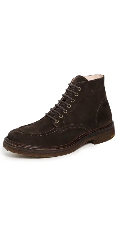 Astorflex Nuvoflex Suede Apron Toe Boots Dark Chestnut In Brown