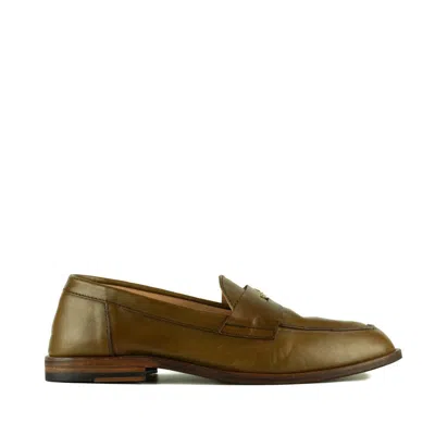 Astorflex Olive Green Dartflex Smooth Leather Moccasin