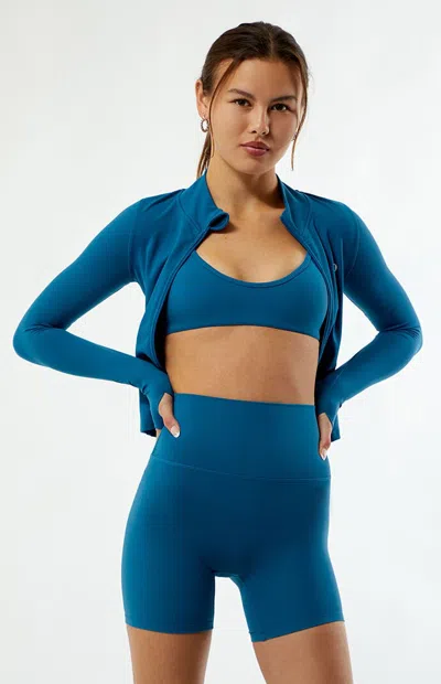 Astoria Activewear Women's Active High Waisted Biker Shorts In Teal In Blue