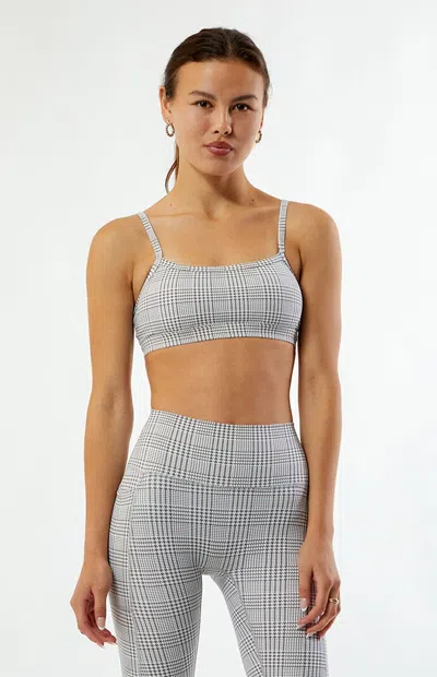 Astoria Activewear Women's Active Plaid Sports Bra In Gray