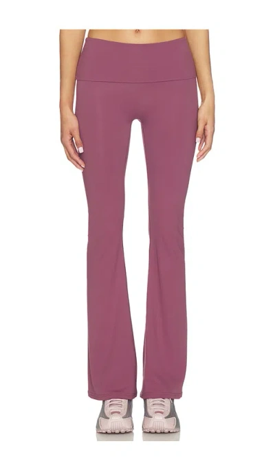 Astoria Foldover Flare Legging In Purple