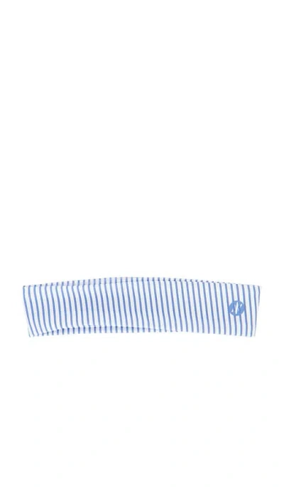 Astoria Headband In Harbor Blue Pinstripe