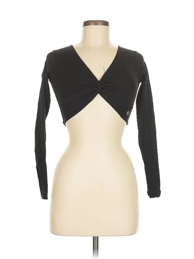 Pre-owned Astoria Long Sleeve Top Black Plunge Neckline Tops