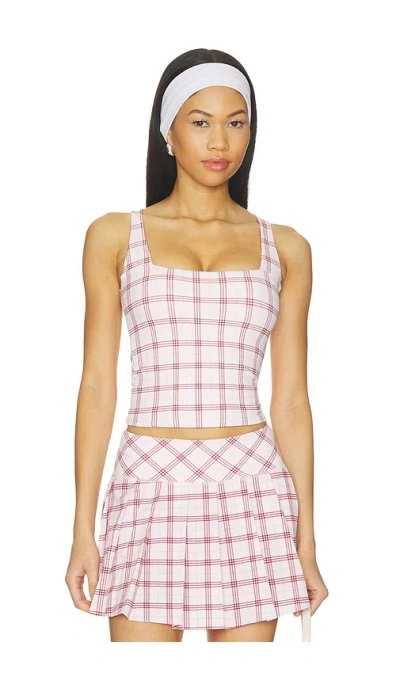 Astoria Square Neck Tank Top In Pink