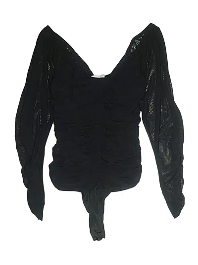 Pre-owned Astr 3/4 Sleeve Blouse In Black