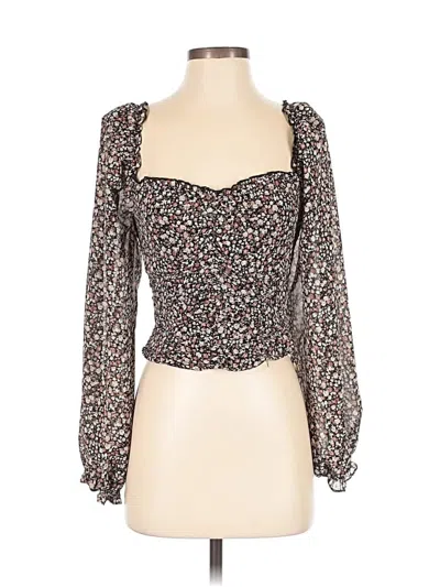 Pre-owned Astr 3/4 Sleeve Blouse In Black