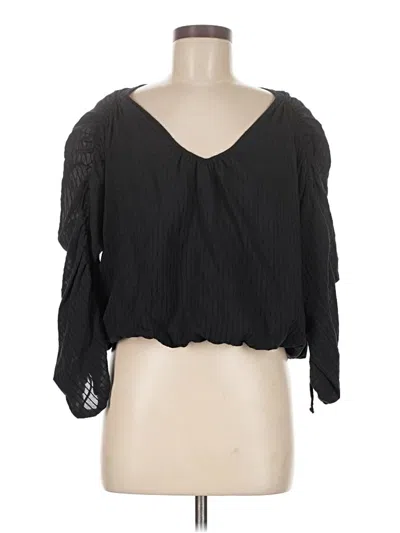 Pre-owned Astr 3/4 Sleeve Blouse In Black