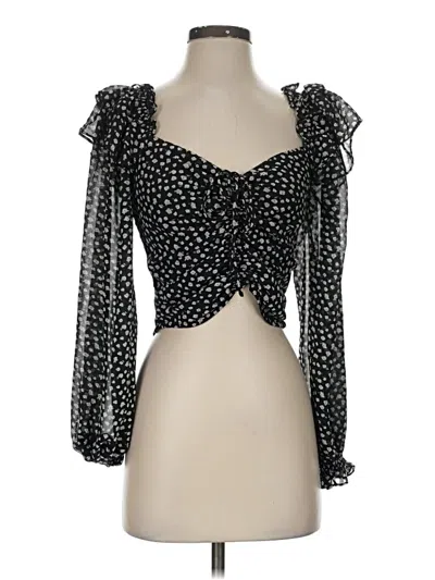 Pre-owned Astr 3/4 Sleeve Blouse In Black