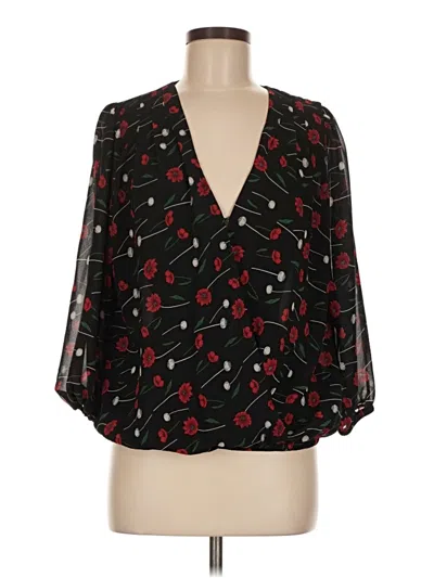 Pre-owned Astr 3/4 Sleeve Blouse In Black