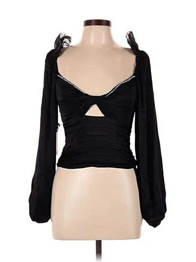 Pre-owned Astr 3/4 Sleeve Blouse In Black