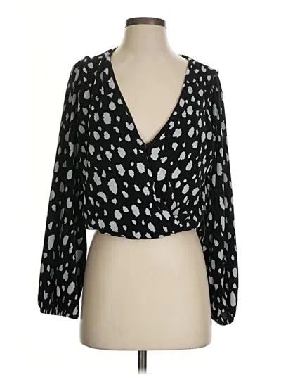 Pre-owned Astr 3/4 Sleeve Blouse In Black