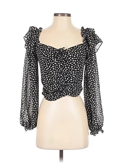 Pre-owned Astr 3/4 Sleeve Blouse In Black