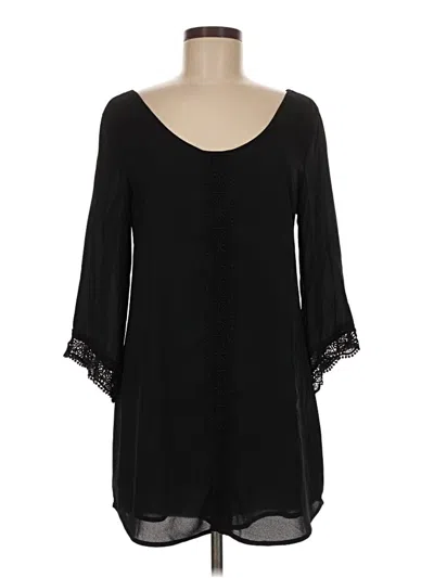 Pre-owned Astr 3/4 Sleeve Blouse In Black