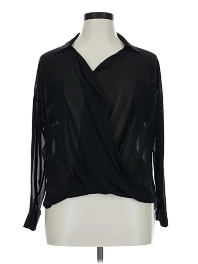 Pre-owned Astr 3/4 Sleeve Blouse In Black