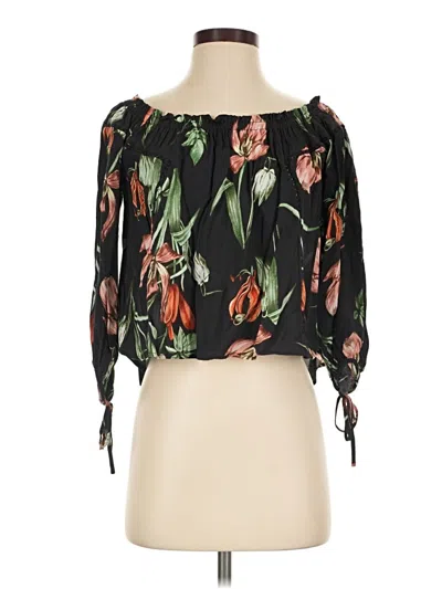 Pre-owned Astr 3/4 Sleeve Blouse In Black