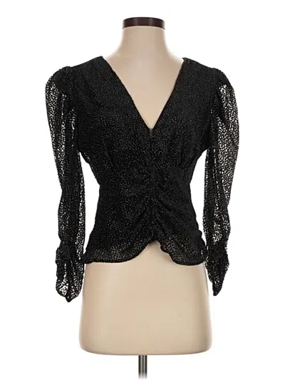 Pre-owned Astr 3/4 Sleeve Blouse In Black