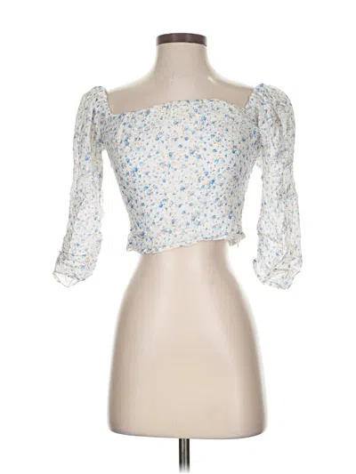 Pre-owned Astr 3/4 Sleeve Blouse In Blue