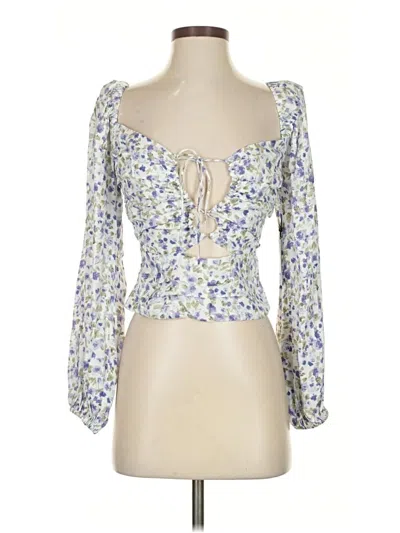 Pre-owned Astr 3/4 Sleeve Blouse In Blue