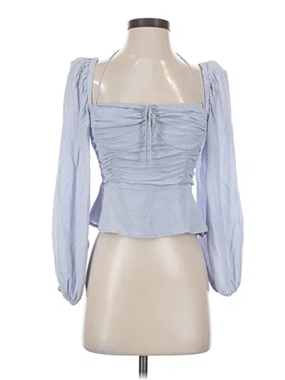 Pre-owned Astr 3/4 Sleeve Blouse In Blue