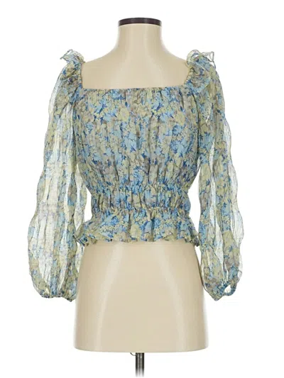 Pre-owned Astr 3/4 Sleeve Blouse In Blue