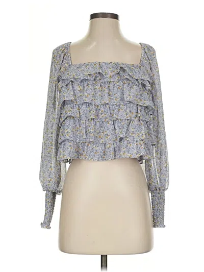 Pre-owned Astr 3/4 Sleeve Blouse In Blue