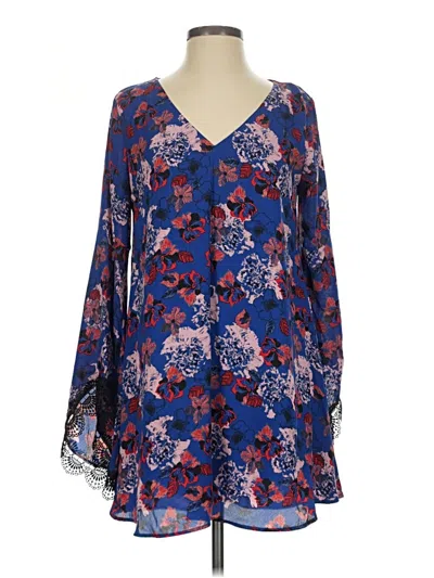 Pre-owned Astr 3/4 Sleeve Blouse In Blue