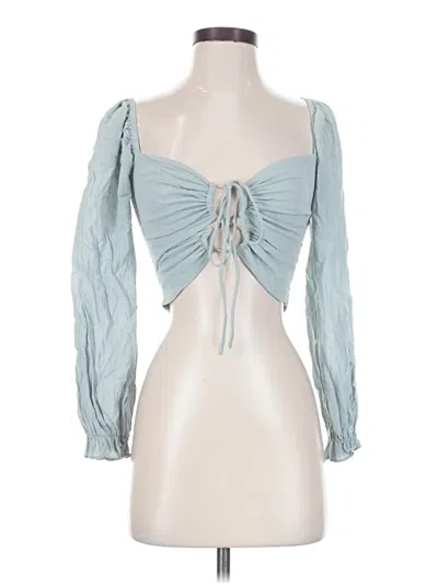 Pre-owned Astr 3/4 Sleeve Blouse In Blue