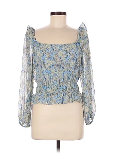 Pre-owned Astr 3/4 Sleeve Blouse In Blue