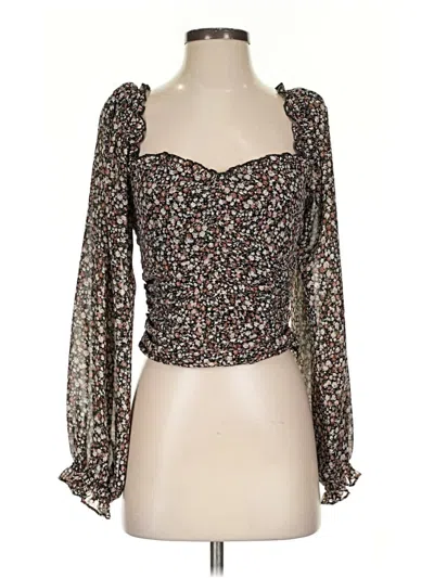 Pre-owned Astr 3/4 Sleeve Blouse In Brown