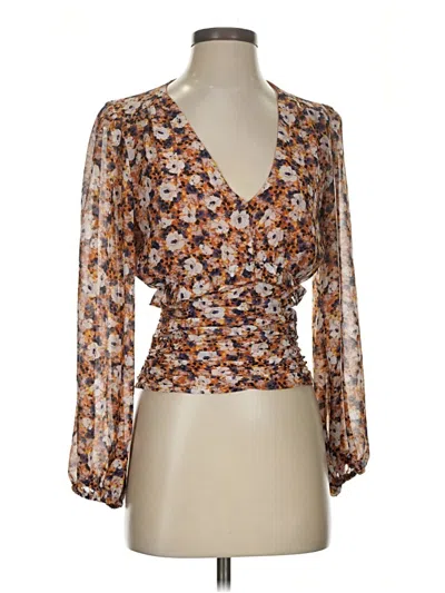 Pre-owned Astr 3/4 Sleeve Blouse In Brown