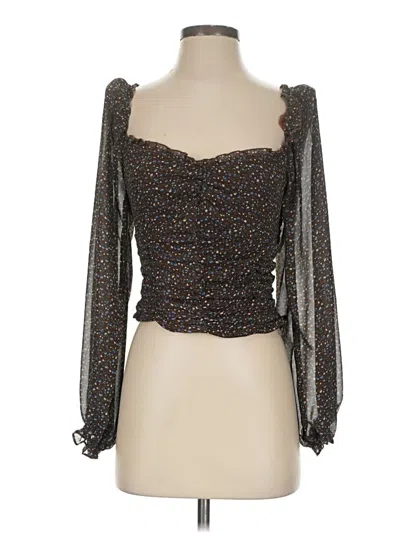 Pre-owned Astr 3/4 Sleeve Blouse In Brown