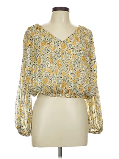 Pre-owned Astr 3/4 Sleeve Blouse In Gold