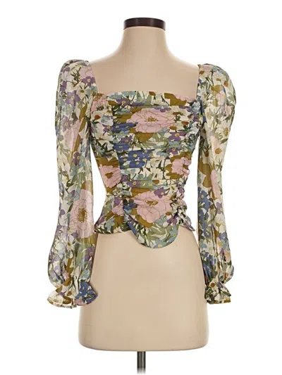 Pre-owned Astr 3/4 Sleeve Blouse In Gold