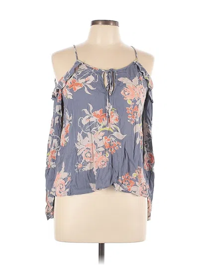 Pre-owned Astr 3/4 Sleeve Blouse In Gray