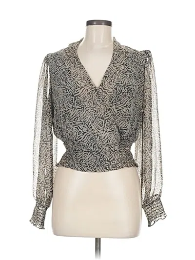 Pre-owned Astr 3/4 Sleeve Blouse In Gray