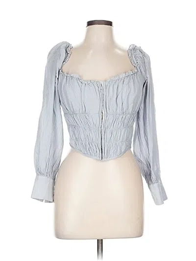 Pre-owned Astr 3/4 Sleeve Blouse In Gray