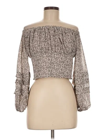 Pre-owned Astr 3/4 Sleeve Blouse In Gray