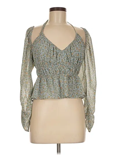 Pre-owned Astr 3/4 Sleeve Blouse In Green