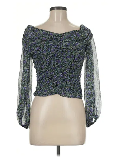 Pre-owned Astr 3/4 Sleeve Blouse In Green