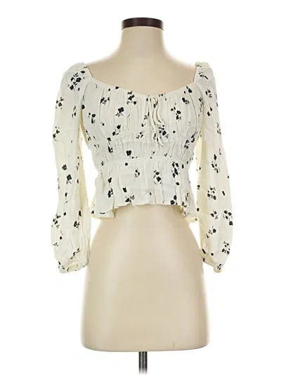 Pre-owned Astr 3/4 Sleeve Blouse In Ivory