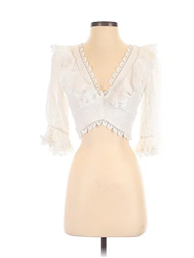 Pre-owned Astr 3/4 Sleeve Blouse In Ivory