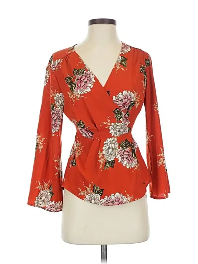 Pre-owned Astr 3/4 Sleeve Blouse In Orange