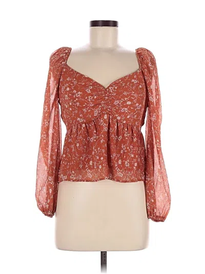 Pre-owned Astr 3/4 Sleeve Blouse In Orange