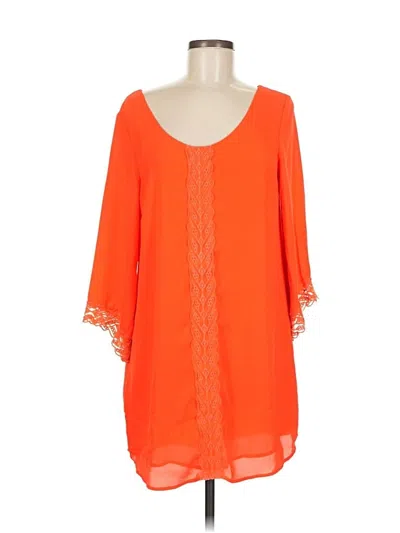 Pre-owned Astr 3/4 Sleeve Blouse In Orange