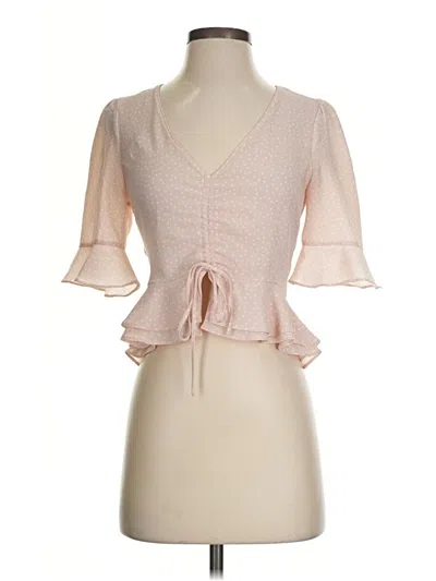 Pre-owned Astr 3/4 Sleeve Blouse In Pink
