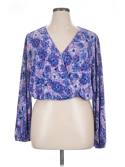 Pre-owned Astr 3/4 Sleeve Blouse In Purple