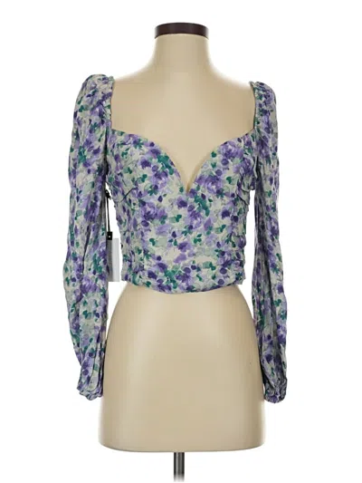 Pre-owned Astr 3/4 Sleeve Blouse In Purple