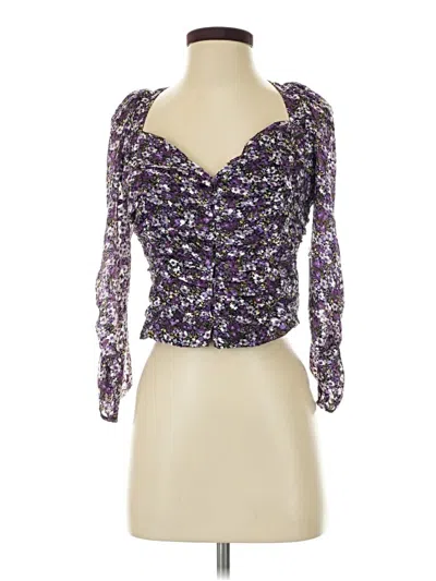 Pre-owned Astr 3/4 Sleeve Blouse In Purple