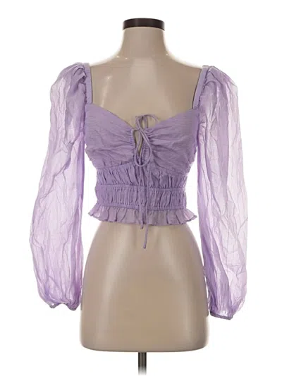 Pre-owned Astr 3/4 Sleeve Blouse In Purple